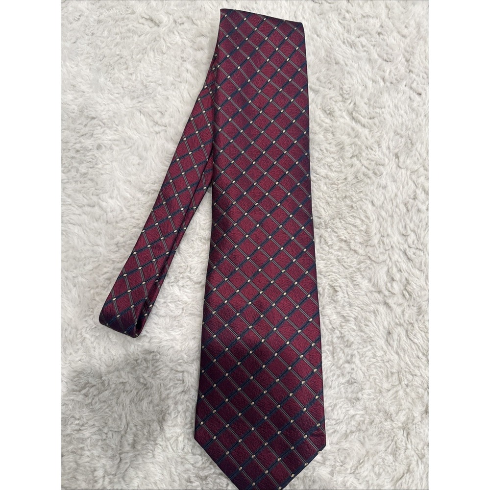 FOGGIA MENS TIE RED WITH BLUE AND BLACK 4 X 61